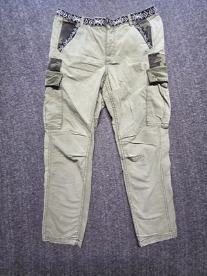Free People Wild Nothing Olive Khaki Green Camo Cargo Pants Size 10 Ripstop  - Image 1 of 4
