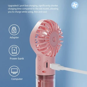 Handheld Portable Fan with Misting Spray Rechargeable for Outdoor Activities - Afbeelding 1 van 6