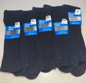 Vintage 5 Paar Crew-Herrensocken Kmart Acryl Nylon schwarz Gr. 10-13 - Bild 1 von 4