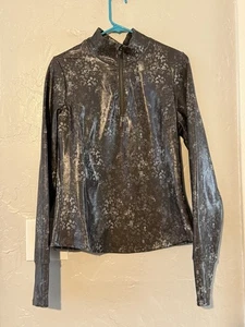 Marika Rosin Ink Watercolor 1/4 Zip Pullover Athletic Workout Jacket Size Large - Picture 1 of 4