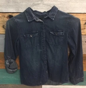 Gap Kids Denim Jean Long Sleeve Button Down Shirt XL - Picture 1 of 5