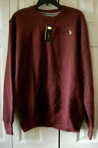 Sudadera Polo Para Hombre EE. UU. Vino Brezo Talla Mediana Nueva - Imagen 1 de 2