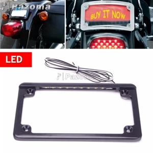 Marco de matrícula de motocicleta 4 x 7 luces LED para Harley aluminio personalizado - Imagen 1 de 12