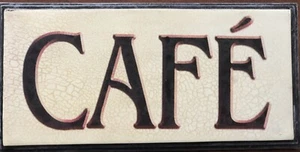 CAFÉ ~ Französisches Land edel hängendes Türschild von Michael Alan Designs (9"x4,5") - Bild 1 von 12