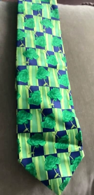 VINTAGE CHRISTIAN LACROIX MEN'S SILK TIE GREEN - Image 1 of 4