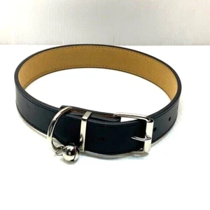Cinturón collar perro cuero genuino extra grande color negro nuevo - Imagen 1 de 8