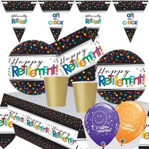 Retired Retirement Decorations Party Supplies Banner Bunting Balloons Games - Picture 1 of 31