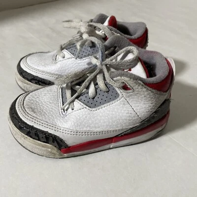 Nike Air Jordan 3 Retro Rojo Fuego Blanco DM0968-160 Niño Bebé Niños Talla 7C Foto 1 de 4
