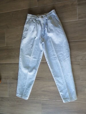 Jeans vintage JAG cintura alta globo plisado frontal lavado claro talla 6 W26 x 26 Foto 1 de 4