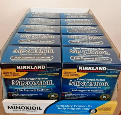 Kirkland Minoxidil 5% Extra Strength Men Hair Regrowth Solution LOT OF 10 - Image 1 of 3