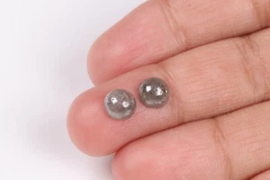 Par de diamantes sueltos de color gris diamante cabujón natural de 1,50 quilates 2 piezas D10 - Imagen 1 de 8