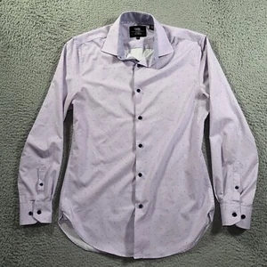 Wrk Shirt Mens 15 Purple Button Up Geometric Polka Dot Long Sleeve 4 Way Stretch - Picture 1 of 12