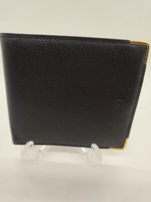 Cartera plegable de cuero genuino negra Valentino Garavani para hombre  Foto 1 de 4