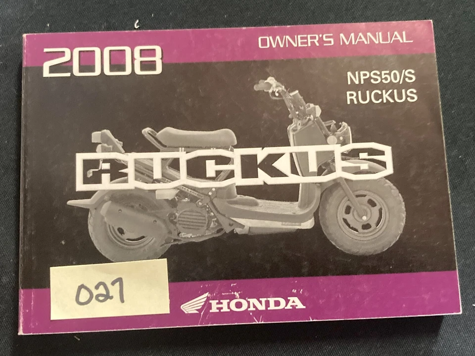 OEM HONDA 2008 RUCKUS NPS50/S NPS50 OWNERS MANUAL - Image 1 of 1