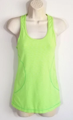 Camiseta sin mangas Zella para mujer extra pequeña verde neón blanca espalda deportiva a rayas ropa deportiva Foto 1 de 4