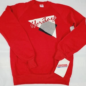 NWT! Vintage 1990s "Heritage" Crewneck Sweatshirt Red Small ☆ Extra Soft - Picture 1 of 6