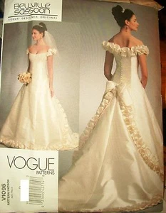 Miss Vogue 1095 Pattern Sassoon Full Wedding Dress Gown UNCUT Size 12-14-16 - Picture 1 of 4
