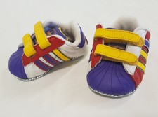 Adidas Baby Shoes Newborn Size 0 Purple Yellow Red Like New