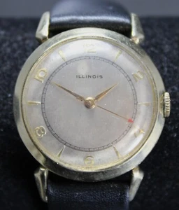 Illinois Automatic 17j 32mm 10k Gold Filled Mens Watch - Runs - Picture 1 of 4