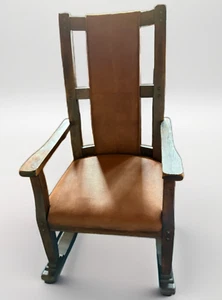 craftsman style leather rocking chair - Picture 1 of 2