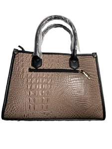Braun/hellbraune Damen Handtasche mit 2 innen herausnehmbaren Beuteln/Foto Clutch - Bild 1 von 6