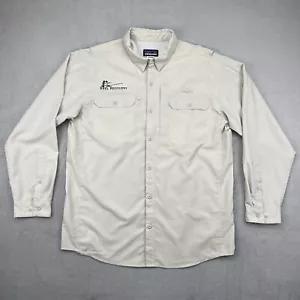Patagonia Sol Patrol Shirt Mens L Beige Vented Fishing Button Up - SEE LOGO - Picture 1 of 9