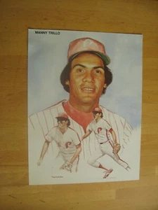 Póster de obras de arte Todd Allan Gold 9x11 Manny Trillo--Filadelfia Phillies--1980 - Imagen 1 de 1