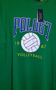 mens ralph lauren polo shirts XXL Green volleyball t shirt - Picture 1 of 3