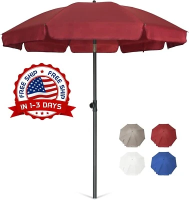 Sombrilla Para Mercado 6,5 pies, Terraza Jardín Playa Piscina Patio Color 8 Rojo... Foto 1 de 4
