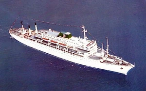 Postal de Cruceros de Pasajeros de Brasil y Argentina Moore-McCormack Lines - Imagen 1 de 2