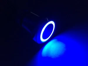 Marine Car Ss304 Blue Led 12v 5a Flush Light Auto On-Off Push Switch Ring Button - Bild 1 von 6