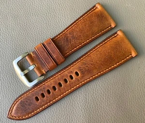 Genuine Cow Leather Watch Strap Band Size 15 16 17 18 19 20 21 22 23 24 25 26mm - Picture 1 of 14