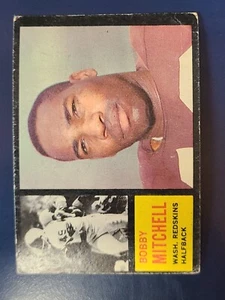 1962 Topps Football Karte #166 Bobby Mitchell Redskins NIEDRIGE QUALITÄT G/F/P - Bild 1 von 2