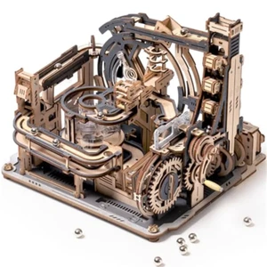 Rokr Electric Marble Spaceport 3D Wooden Puzzle - Futuristic Steampunk Model Kit - Picture 1 of 15