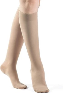 SIGVARIS Select Comfort Essential Opaque Calf High Socks 30-40mmHg Honey Size: L - Picture 1 of 4