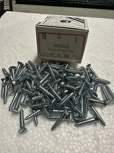 (Box mit 100) #10 x 1 Zoll Schlitz Flachkopf Holzschrauben verzinkt verchromt - Bild 1 von 4
