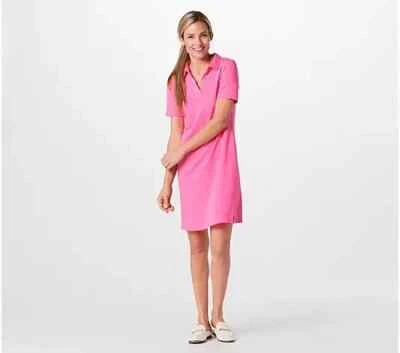 Vestido Isaac Mizrahi Essentials Pima Algodón Cuello Dividido-Rosa-Grande-A397187 Foto 1 de 2
