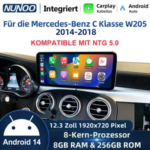 12,3" Android 14 Wyświetlacz GPS Nawigacja CarPlay Mercedes C/GLC/V/X W205 Radio samochodowe WIFI - Zdjęcie 1 z 14