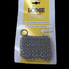 Lodge Square Chainmail Scrubbing Pad Cast Iron Cleaner Silver Blue Insides