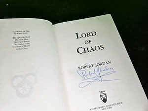 LORD OF CHAOS - SIGNED by Robert Jordon, First Edition, 1st Printing, TOR HBDJ - Picture 1 of 21