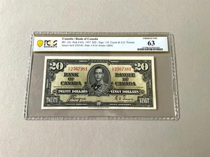 Kanada 20 Dollars BC-25c 1937 PCGS 63 - Bild 1 von 4
