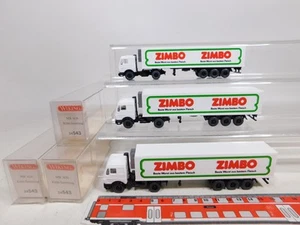 3x wiking H0 1:87 24 543 Kühl-sattelzug / Truck MB 1626 Zimbo Mint +Box #DD729-0 - Picture 1 of 5