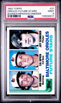 1982 TOPPS #21 CAL RIPKEN JR ROOKIE MINT PSA 9 (CARD LOOKS GEM MINT!) - Image 1 of 2