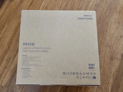 Synology DiskStation DS223J 2-Bay 3.5" Diskless 1xGbE NAS Tower  DDR4 RTD1619B - image 1 of 2