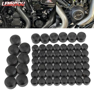 63X Black Engine Topper Bolt Screw Caps Covers For Harley Softail FXST 2000-2006 - Picture 1 of 11