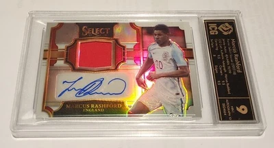 Camiseta Panini Select SoccerMarcus Rashford 2017-18 autógrafos branca 19/99  - Imagem 1 de 2