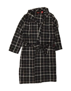 IZOD Mens Fleece Overcoat One Size Black Check Polyester BW20 - Picture 1 of 3