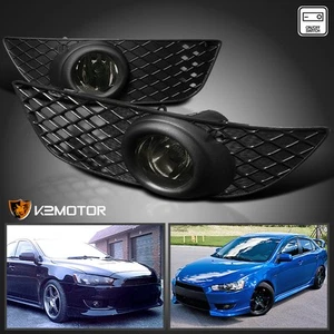 Fits 2008-2012 Mitsubishi Lancer ES DE Smoke Bumper Driving Fog Lights+Switch - Picture 1 of 12