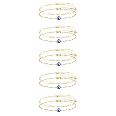  2pcs Blau Evil Eye Charmalband Türkische Amulettarmbänder einstellbarer - Bild 1 von 4