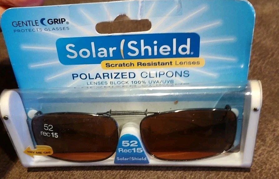 Solar Shield Scratch Restistant Lenses Polarized Clipons 100 Uva/uvb 52 Rec15
